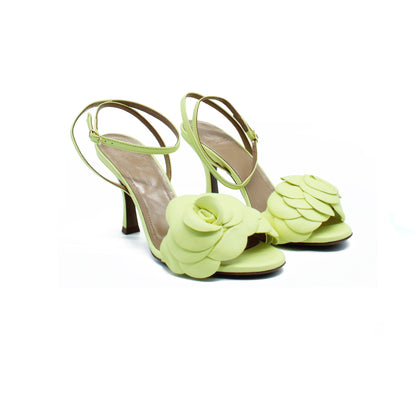 Sandalo in nappa color limone